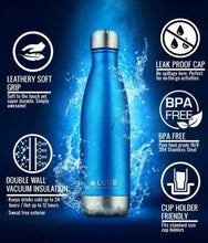 Load image into Gallery viewer, 17oz Insulated Stainless Steel Water Bottle - Gulf Blue
