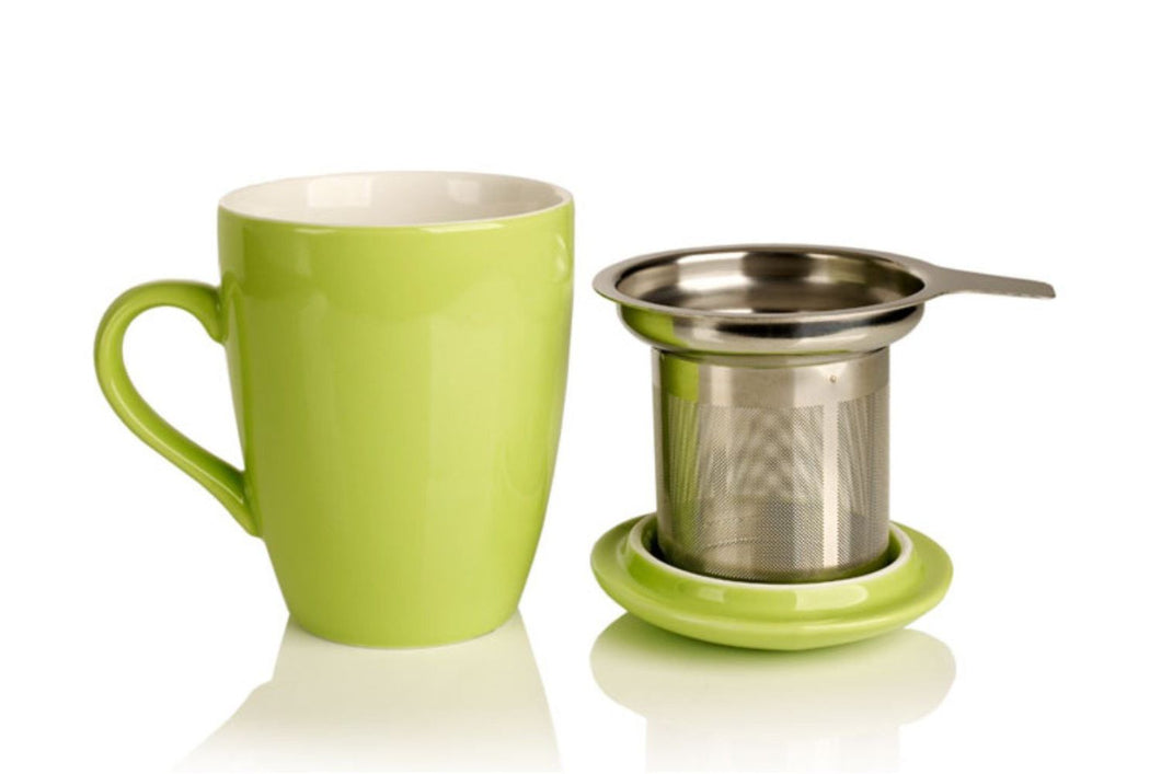 Porcelain Cup & Infuser - Grasshopper Green